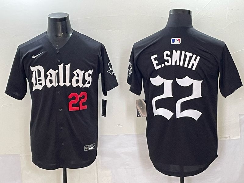 Men 2025 Nike Dallas Cowboys 22 E.Smith Black 5th generation Joint Name Limited NFL Jersey 02